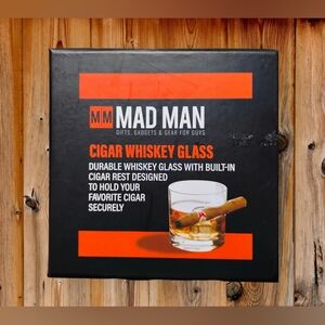 Mad Man Cigar Whiskey Glass New in Box